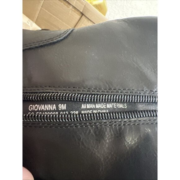 FRYE & CO GIOVANNA BLACK Stacked Heel Boots 8 W-W/9M/9.5M Women’s Shoes - Picture 15 of 16